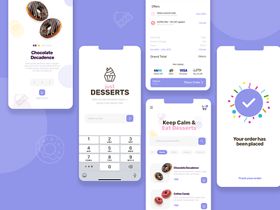 Just Dessert App ui design xd animation