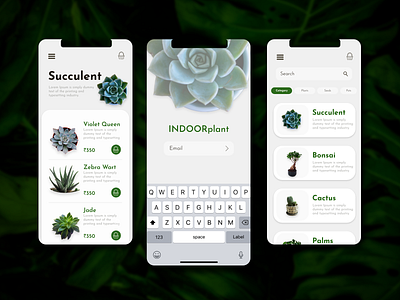 Indoor Plants App ui design