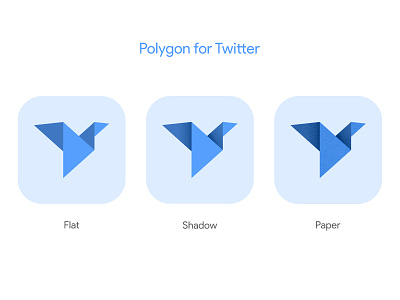 Polygon for Twitter app app icon brand branding design designs flat flat design flatdesign icon icon design iconography icons logo minimal oragami shadow skeuomorphism twitter twitter icon