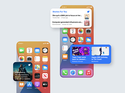 [concept] Twitter widgets for iOS 14 app apple design designs flat flat design flatdesign ios ios 14 ios app ios14 ios14widgets twitter twitter widget widget widgets
