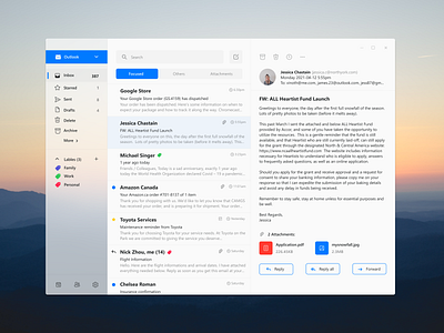 Mailbox — Light mode design email email app email design email template flat flat design flatdesign fluent design fluent design system gmail mail app mailbox minimal ui ui design uidesign uiux windows windows app