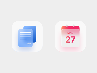 Glass material for iOS icons