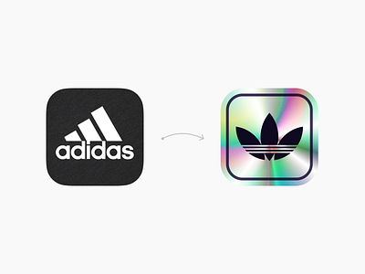 Holographic Adidas icon adidas branding design designs flat design flatdesign holo holographic ios ios icon iphone logo minimal