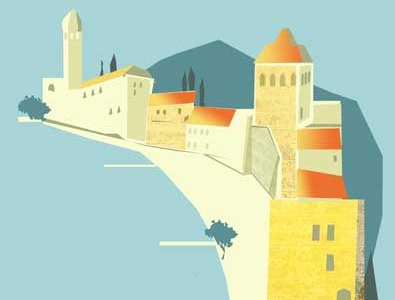 Dubrovnik book cover graphic design illustration pastels poster design