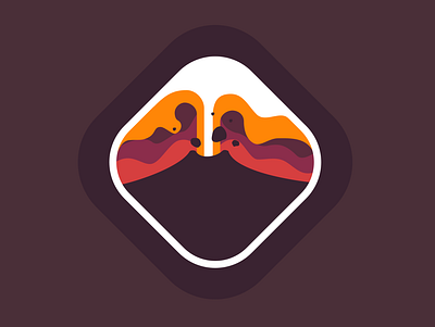 Volcano eruption design flat icon illustration inkscape minimal vector