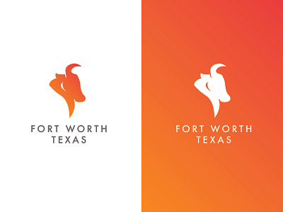 Fort Worth Texas bull cow cowtown fort worth futura logo texas