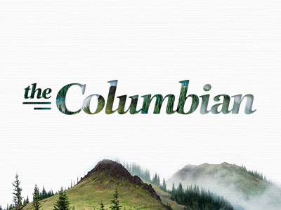 The Columbian bc graphic landscape mountains photoshop type