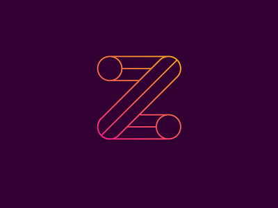 Letter Z creative font graphic design letter purple typography z