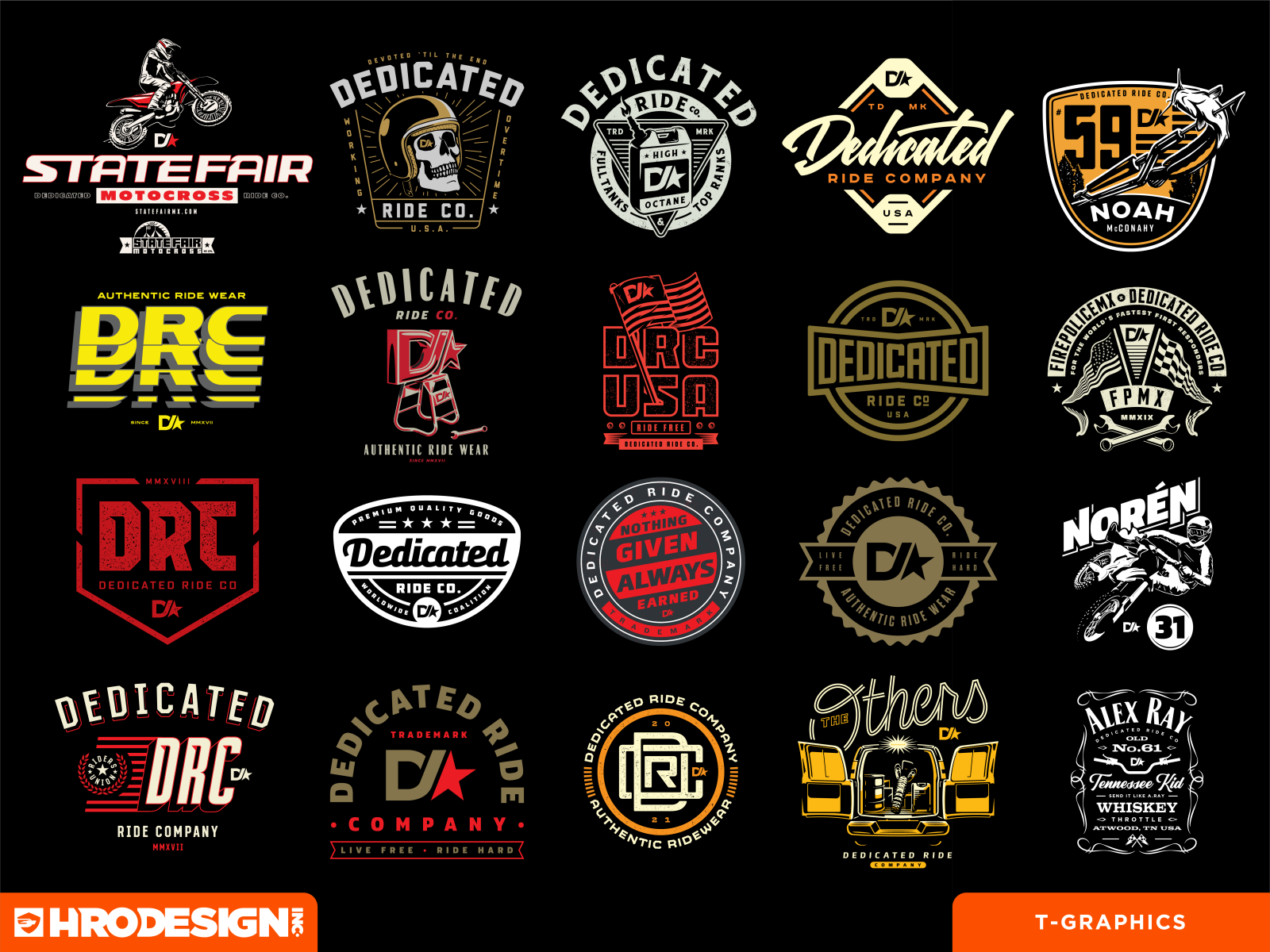 Dedicated Ride Co. Graphics Set by HRO Design on Dribbble