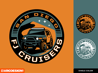 SD FJ Cruisers auto badge branding cars desert design fj icon illustration logo new off-road type vector