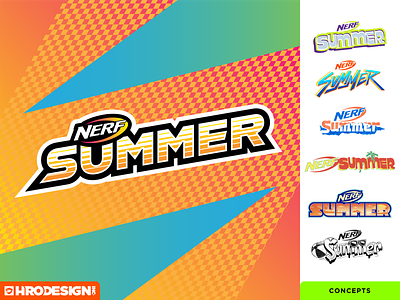 NERF Summer badge branding design fun hasbro icon illustration kids logo nerf summer type vector