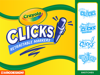 Crayola Clicks Markers badge branding crayola design fun icon illustration inspiration kids logo type vector