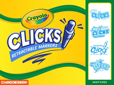 Crayola Clicks Markers badge branding crayola design fun icon illustration inspiration kids logo type vector