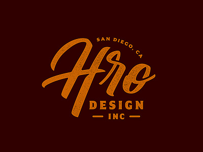 HRO Script badge logo san diego script studio type typography usa