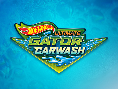 Ultimate Gator Carwash Branding badge branding carwash gator hot wheels logo mattel type water