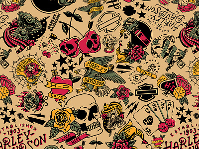 Harley-Davidson Tattoo Pattern