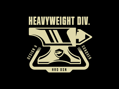 HRO Heavyweight Division agency anvil badge creative design designstudio heavy pencil team weight