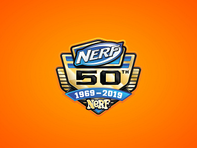 Nerf 50th Badge 50 badge gold icon nerf retro seal