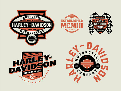 vintage harley davidson logo vector