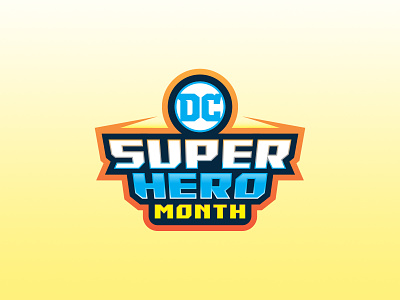 DC Super Hero Month Badge 3d badge badge logo dc dc comics fast justice league super superhero type