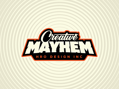Creative Mayhem badge brush creative hro design logo san diego script sticker type