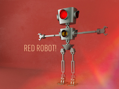Red Robot Character Design 3d blender character design johannesburg south africa