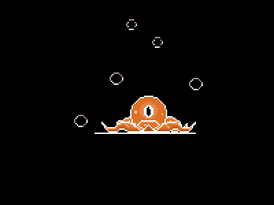 Pieuvre d'amour amour black cute octopus orange pieuvre pixel pixelart