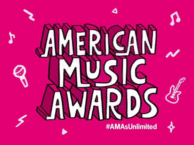 American Music Awards american music awards doodle gif illustration typography