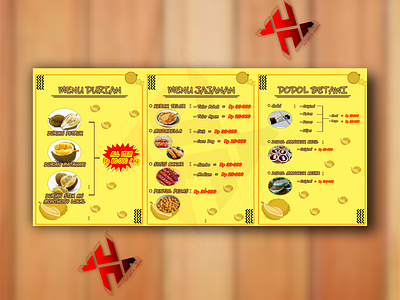 BROCHURE DESIGN CONTAINING MENU FOR CULINARY AND DURIAN EVENT