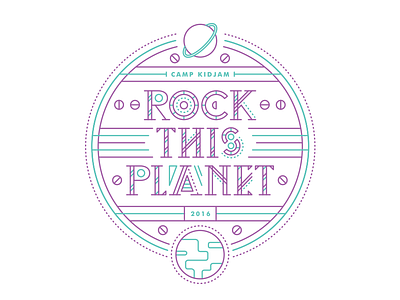 Rock This Planet logo branding illustration logo