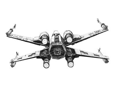 X wing illustration illustration sci fi starwars xwing