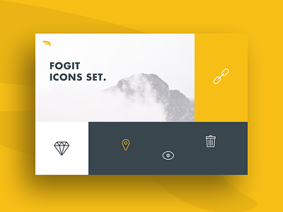 Fogit Display delete falcon flat icon set icons line line icons minimal mobile ui web design yellow
