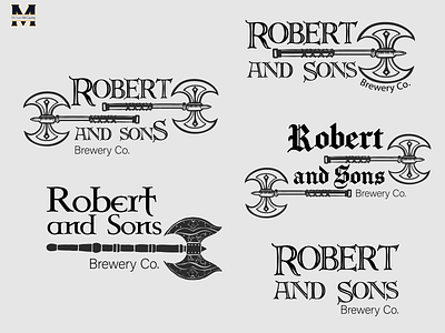 Robert And Sons Logo Concept badge beer beer branding brewery logo design illustrator logo