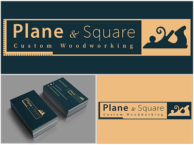 Plane & Square Business Cards branding business cards illustrator logo woodworking