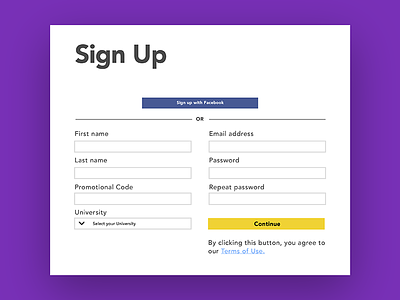 Day 47 - Sign Up Form dailyui form sign up ui ux