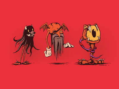 Hank, Reggie, and Oscar character creature digital art drawing illustration monster sketch