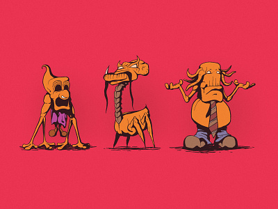 Betty, Sal, and Bernard character drawing illustration illustrator monster