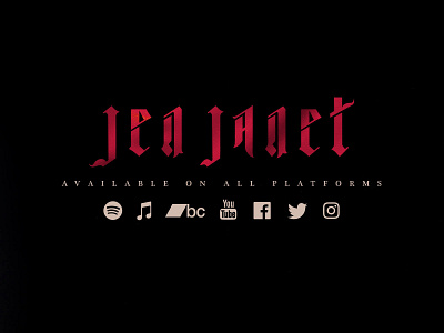 Jen Janet Logo alternative pop gothic indie rock music singer typography visual branding