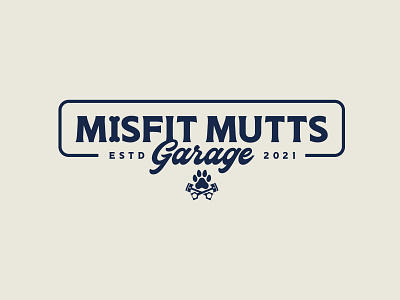 Misfit Mutts Garage Logotype automotive classic cars mini museum restoration