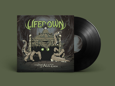 The End of All You Knew Album Cover band drawing hard rock illustration metal music nightmare packaging record vinyl