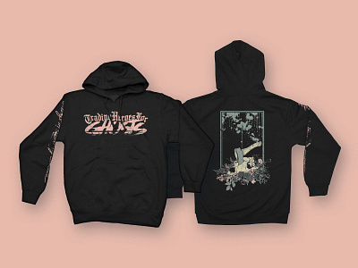 Endings in Screaming Cadence Hoodie axe band flowers hardcore illustration logo merch metalcore music skull