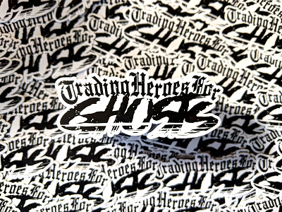 Trading Heroes for Ghosts Logo Sticker band blackletter die cut hardcore merch metal metalcore music