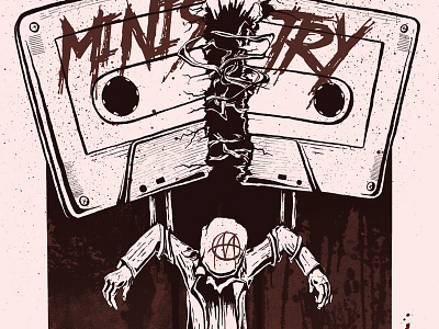 Ministry Gig Poster cassette concert gig poster industrial screenprint