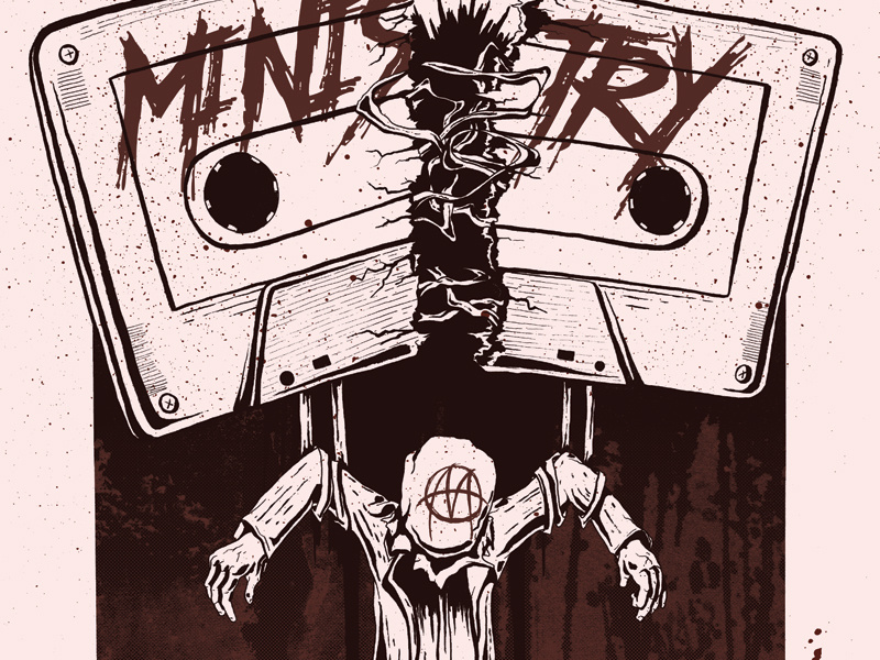 Ministry Gig Poster cassette screenprint industrial concert gig poster