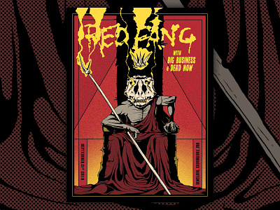 Red Fang Gig Poster concert dinosaur gig poster hand drawn illustration screenprint stoner metal stoner rock