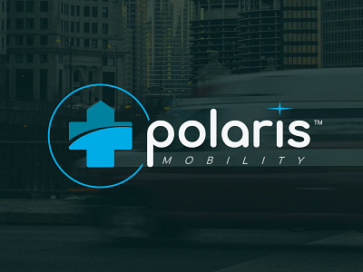 Polaris Mobility Logo ambulance branding emergency health medical stretcher tech startup transportation van wheelchair