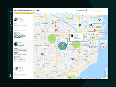 Polaris Mobility Dispatch Portal Map ambulance emergency healthcare hospital map medical rideshare stretcher transportation ui van wheelchair