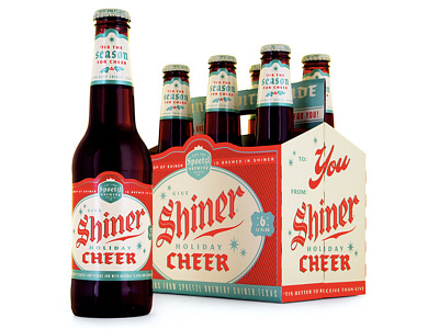Shiner Holiday Cheer beer beer packaging festive holiday packaging shiner shiner beers work done at mcgarrah jessee