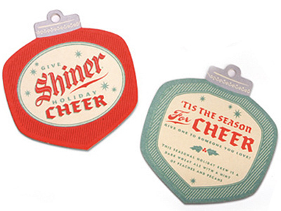 Shiner Holiday Cheer Coasters beer beer packaging coasters festive holiday packaging pos shiner shiner beers work done at mcgarrah jessee