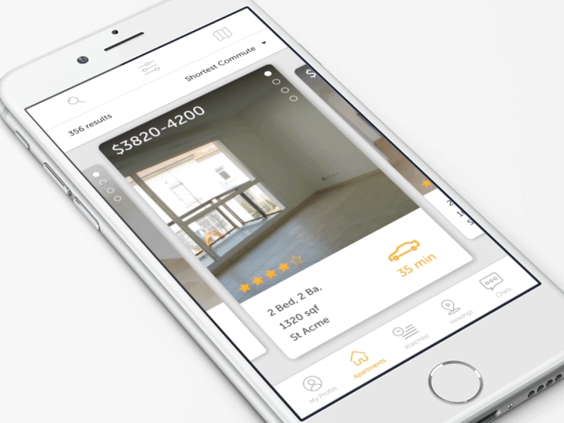 Apartment Finder finder map view mobile property rent seeking ui ux
